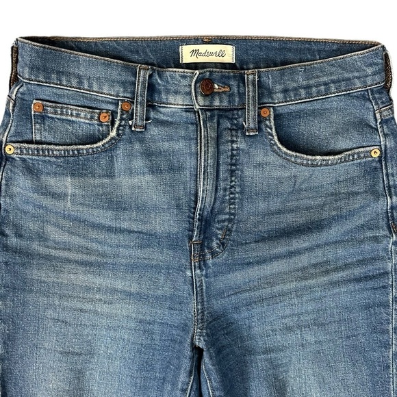Madewell Jeans 27 The Perfect Vintage Crop Jean Gooding Wash Knee-Rip Edition - Picture 8 of 14